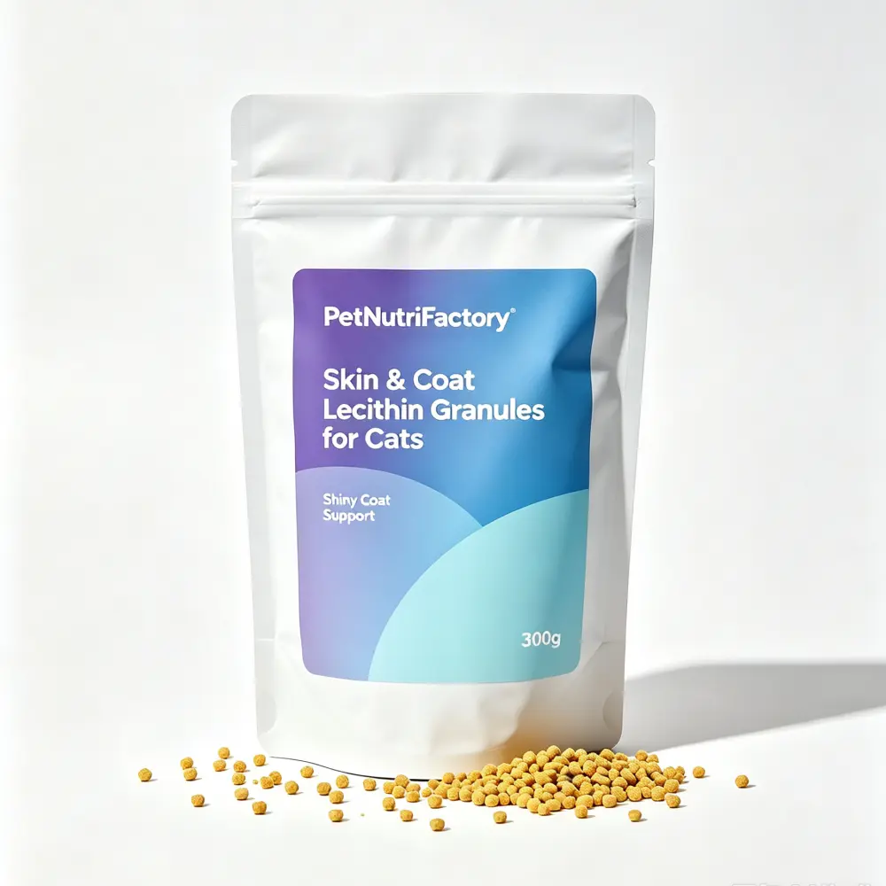 Granulos de lecitina de piel y capa para gatos